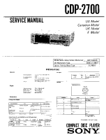 Sony CDP-2700 - Service Manual 